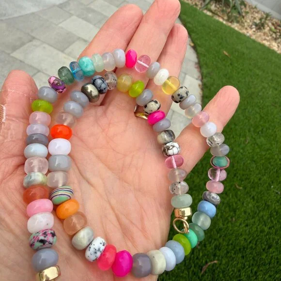 Lynn Rachel Rose beaded necklace with 14 K solid gold jump rings/end caps. - Picture 4 of 8